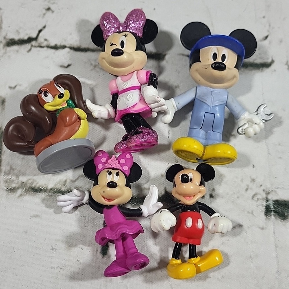 Disney Mickey Minnie Fifi Figures Lot of 5 Toys